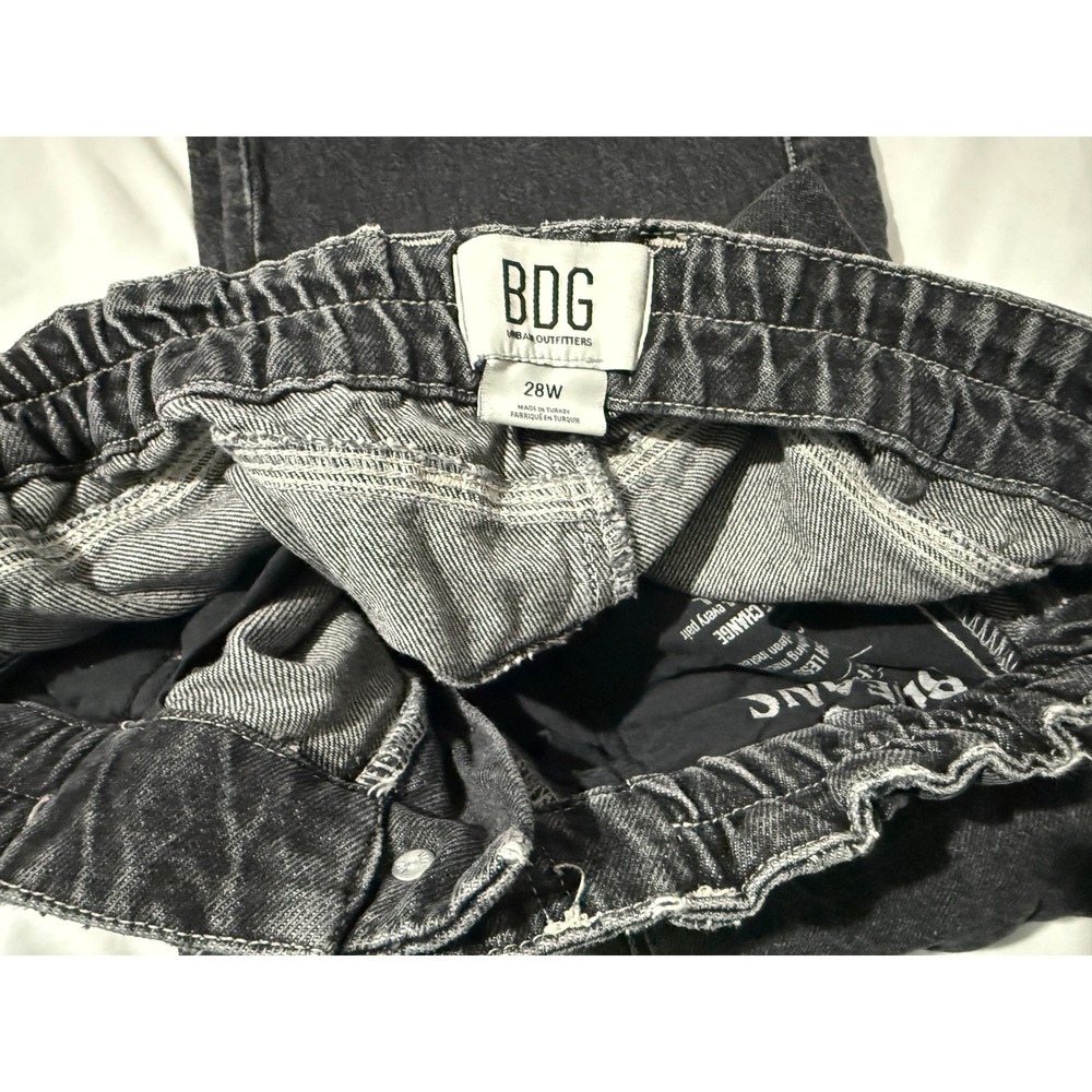 BDG Cargo Jeans Women 28W Black Baggy Wide Leg Urban‎ Outfitters Sz M - Picture 8 of 11